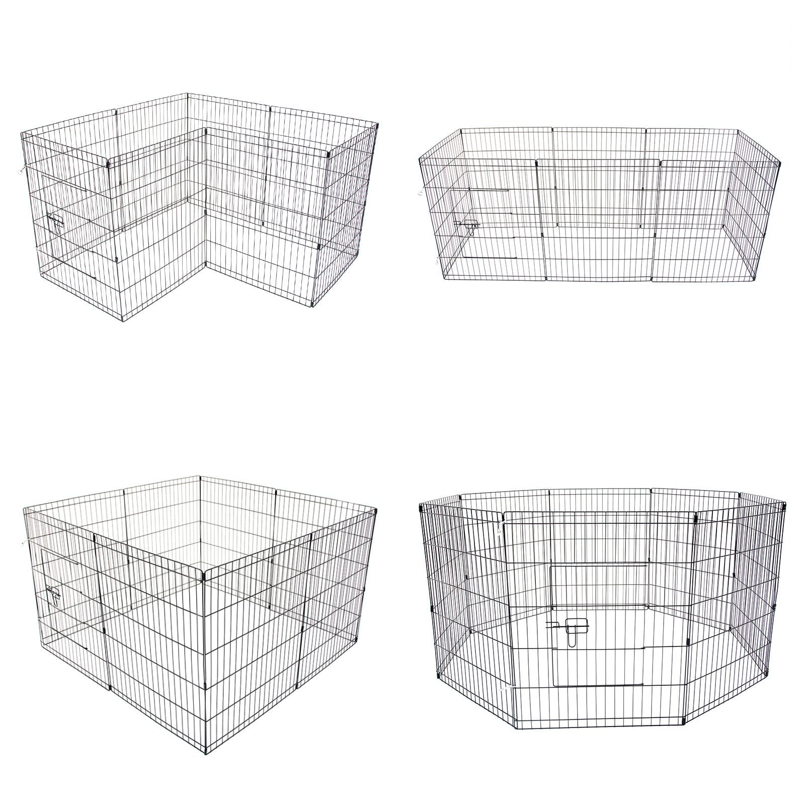 Dog Playpens & Gates - Pet Playpen Foldable Dog Cage 8 Panel 30in with Cover - photo 15