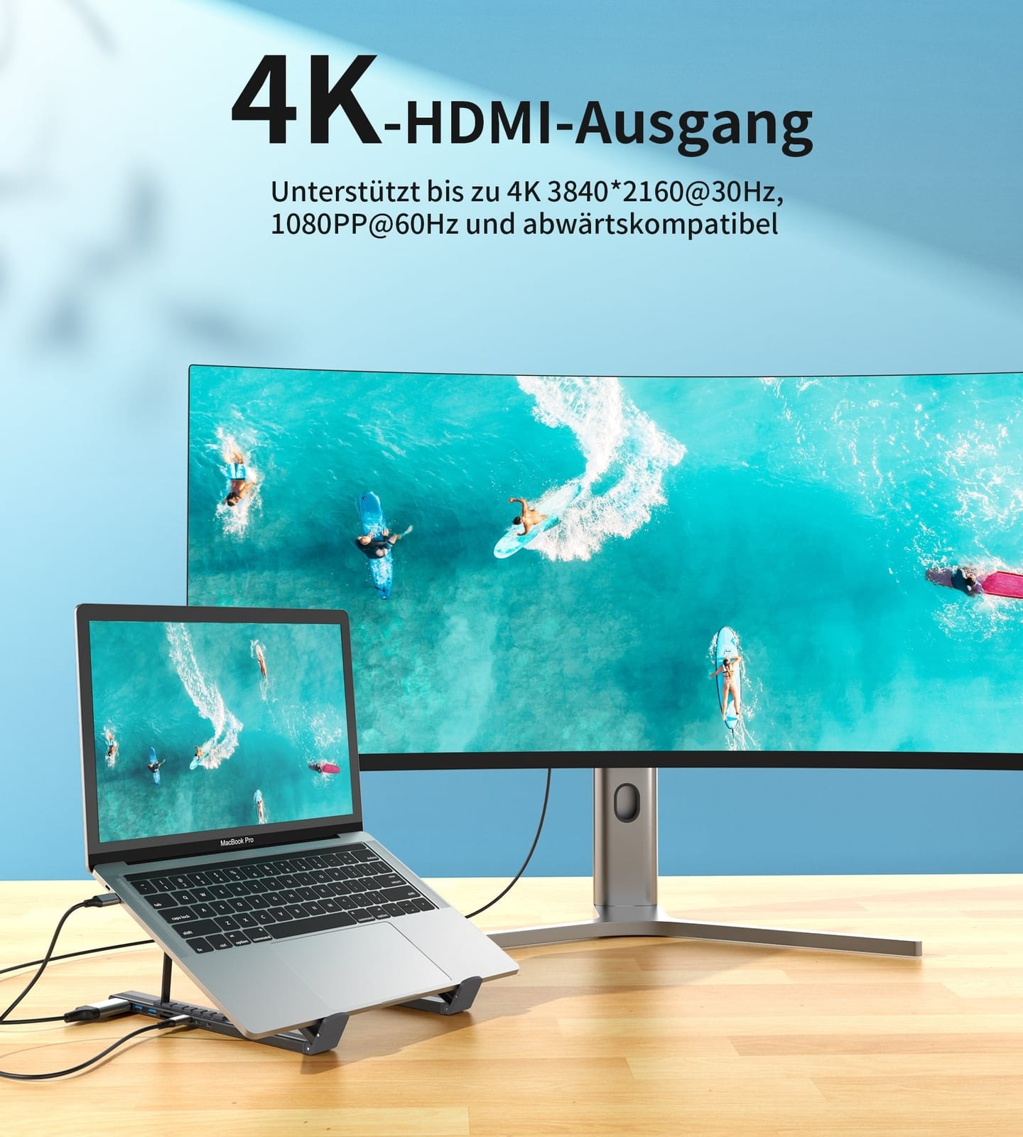 Multi Functional - Hub-M48 7-In-1 Hub + Foldable Laptop Stand Usb-C With Pd Charging - photo 11