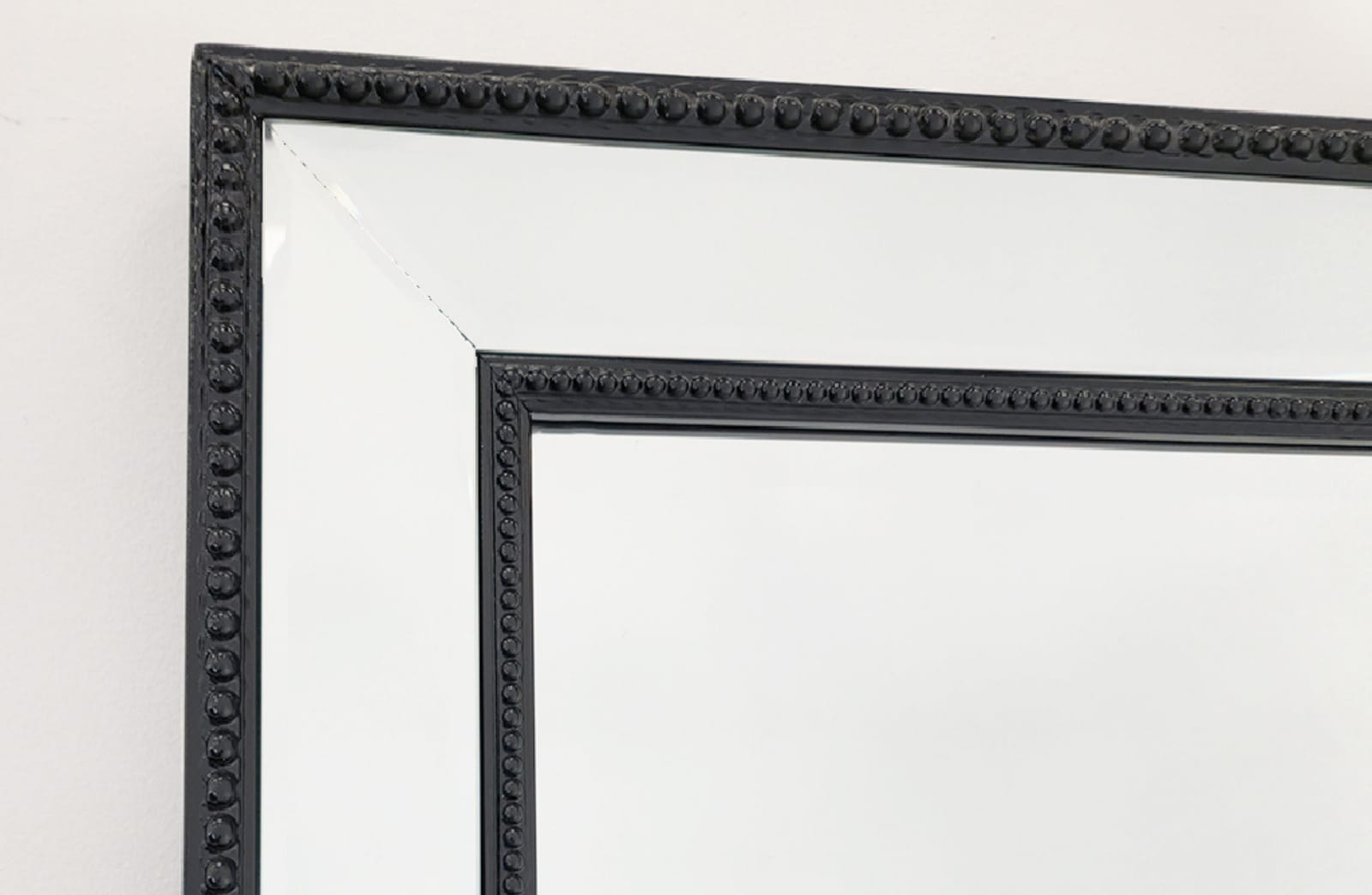Black Beaded Framed Mirror - Rectangle 80Cm X 110Cm | Mirrors