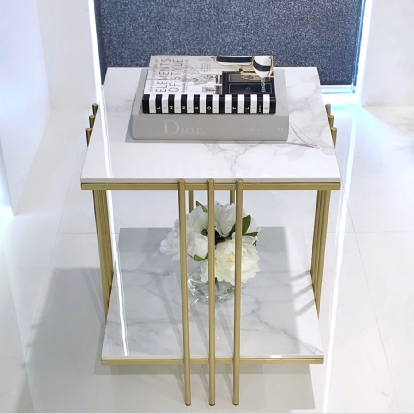 Milano Gold Square Side Table, Buffets & Sideboards
