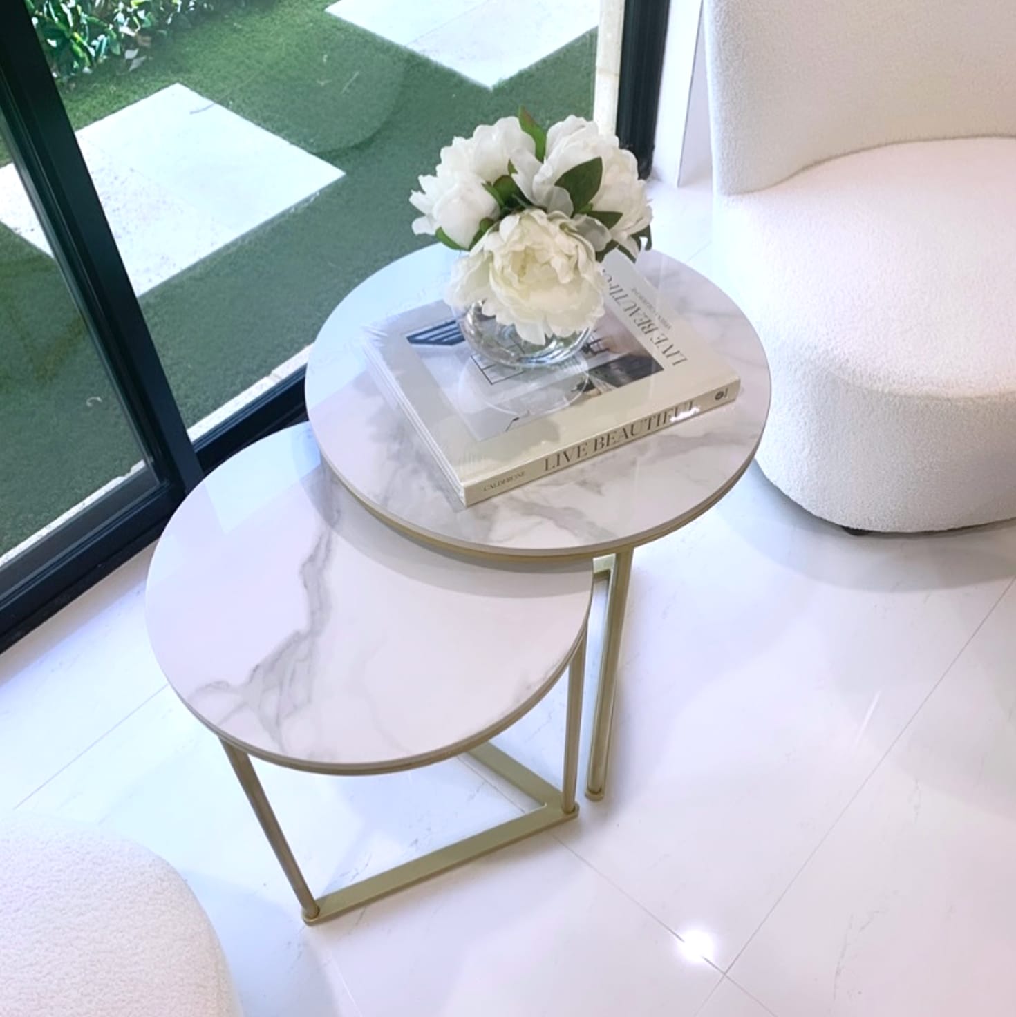 Nala Gold Nested Side Table Set | Gold colour