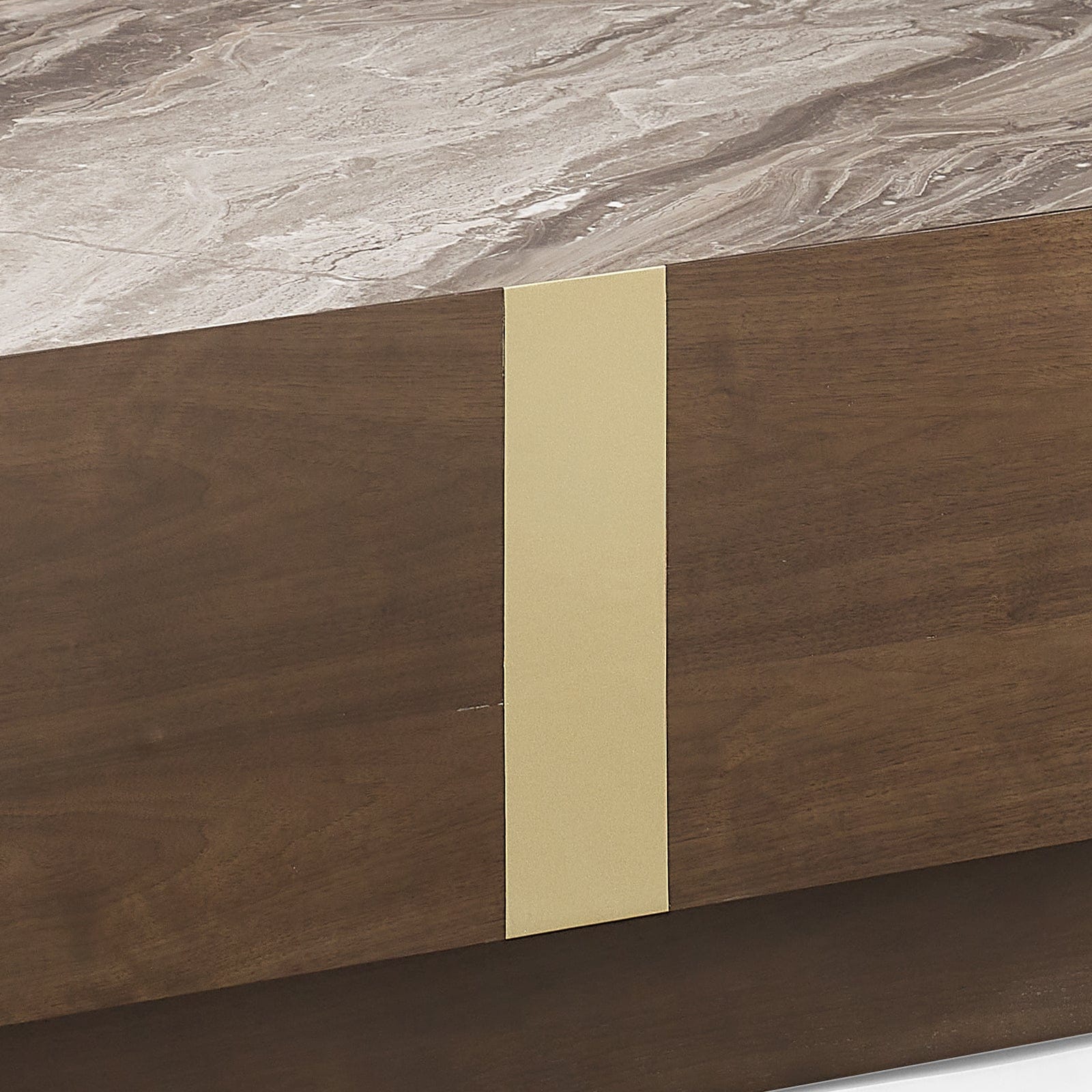 Coffee Tables - Coffee Table Mdf Board Melamine Interior Ample Storage In Dark Walnut Colour