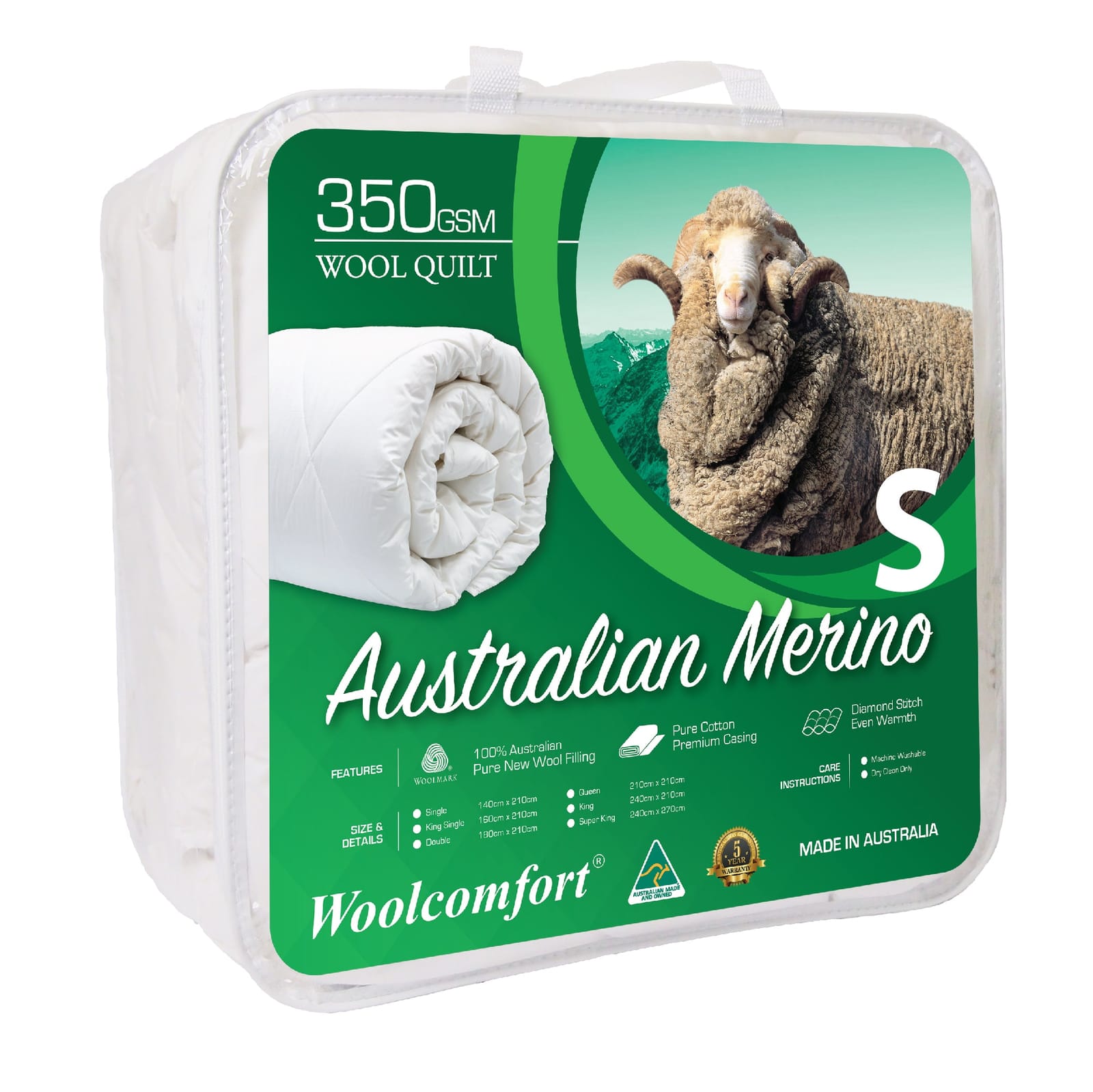 Quilts & Duvets - Aus Made Merino Wool Quilt 250/500/700 GSM All Size - photo 22