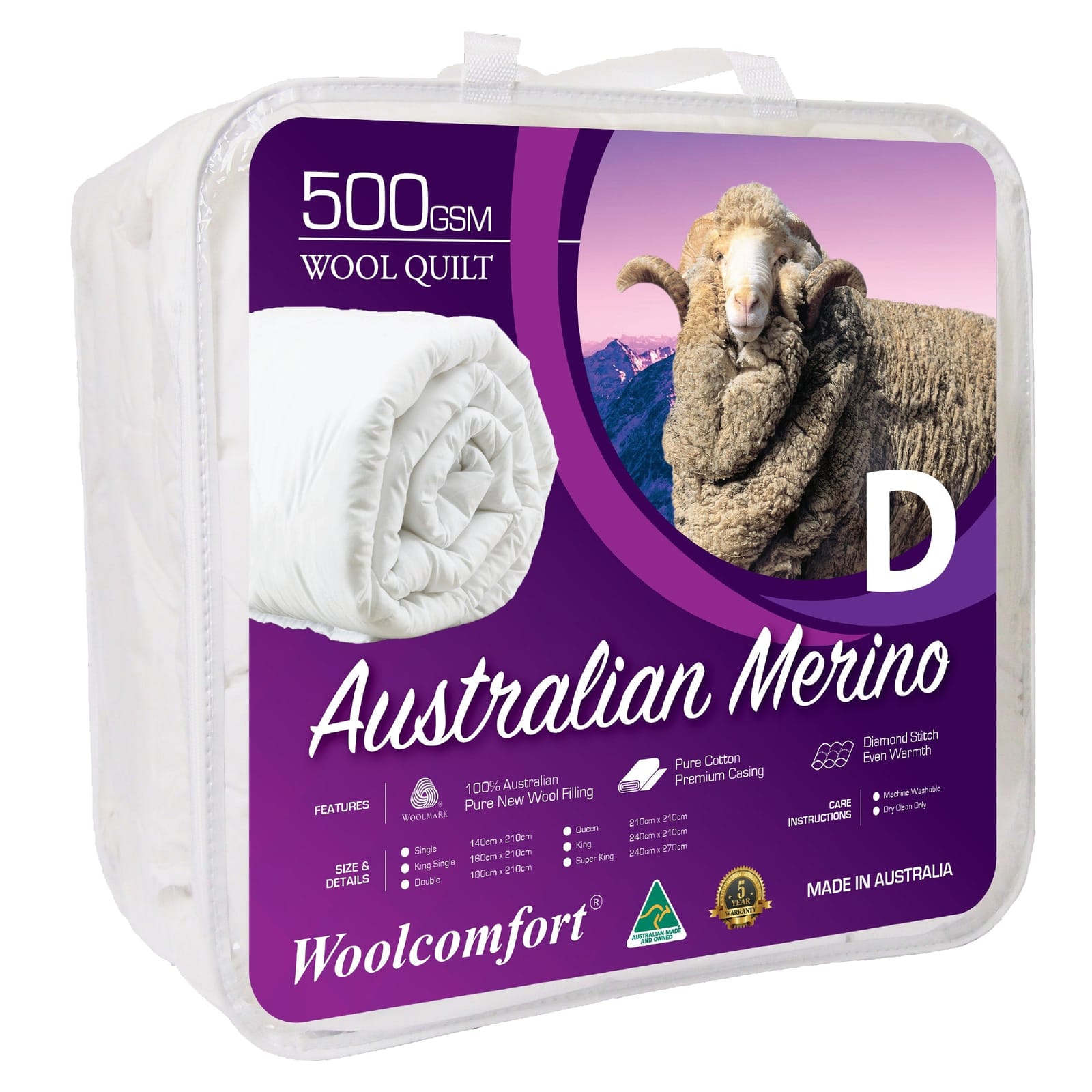Aus Made Merino Wool Quilt 250/500/700 GSM All Size, Quilts & Duvets - photo 26