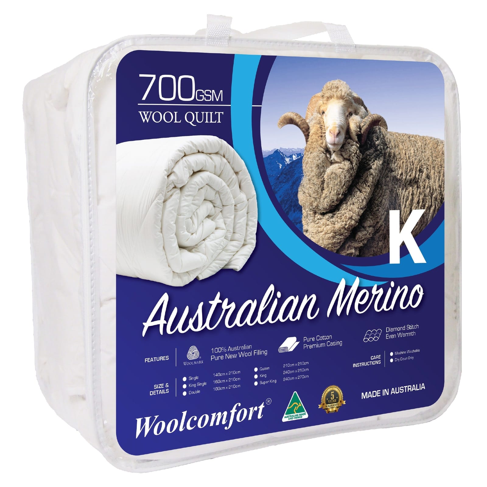 Aus Made Merino Wool Quilt 250/500/700 GSM All Size | Double - photo 33