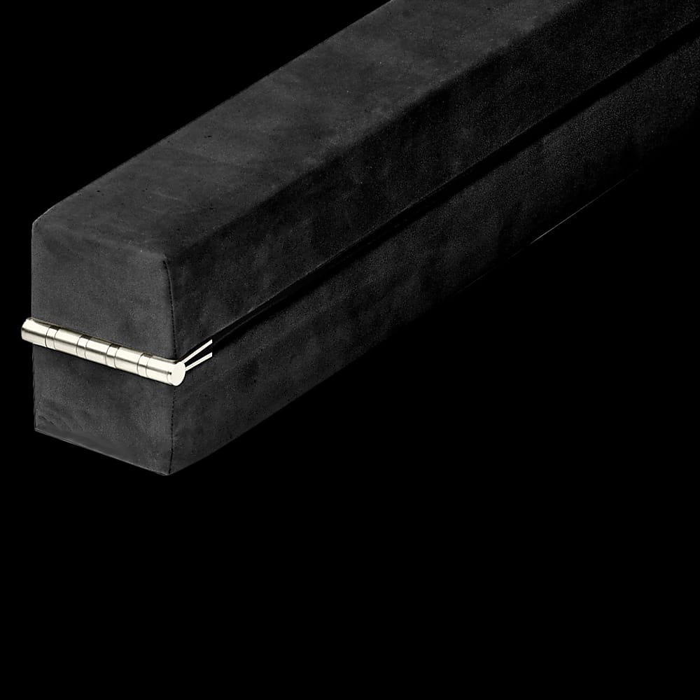 2.2m Gymnastics Folding Balance Beam Black Synthetic Suede
