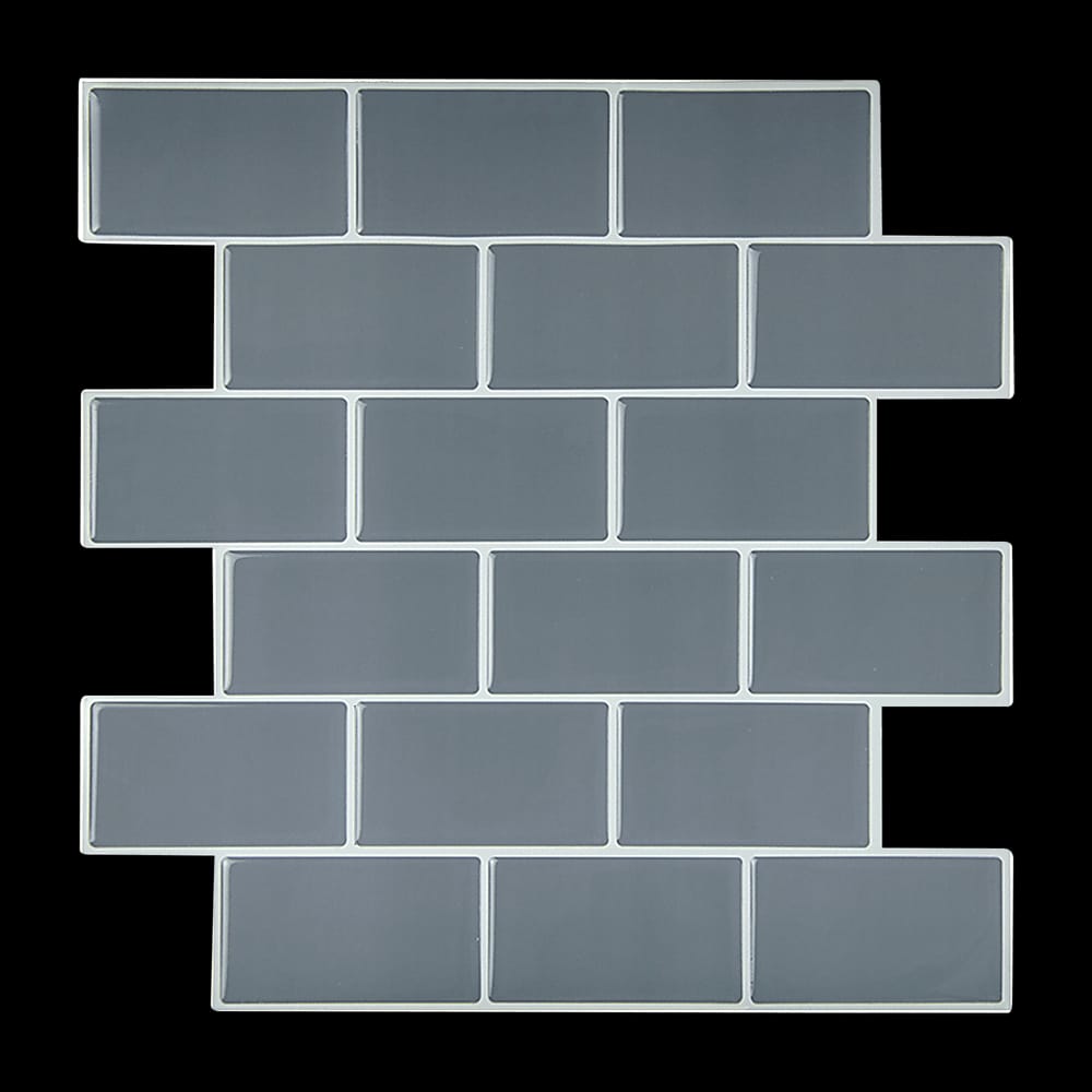 Tiles 3D Peel And Stick Wall Tile Dark Grey 10 Sheets