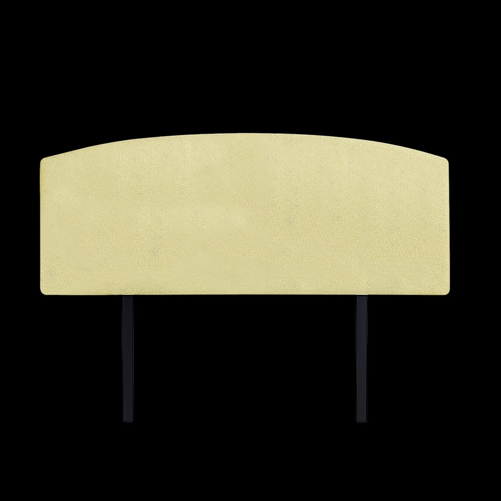 Linen Fabric Queen Bed Curved Headboard Bedhead - Sulfur Yellow