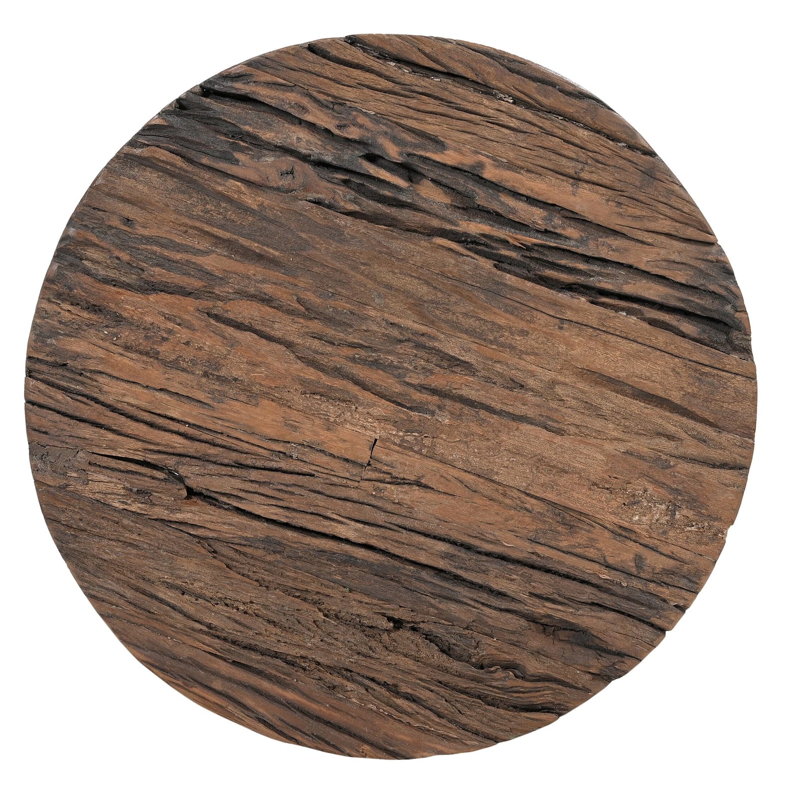 Inverted Wood And Iron Side Table, Wood finish