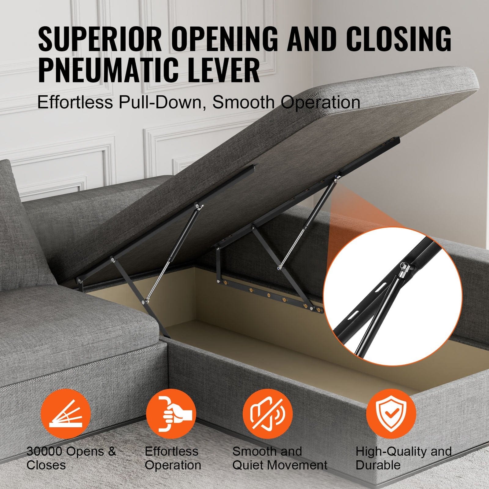 Beds & Bed Frames - Bed Lift 59X71 In Compatible Bed Size 154 Lbs Load Diy Wall Bed