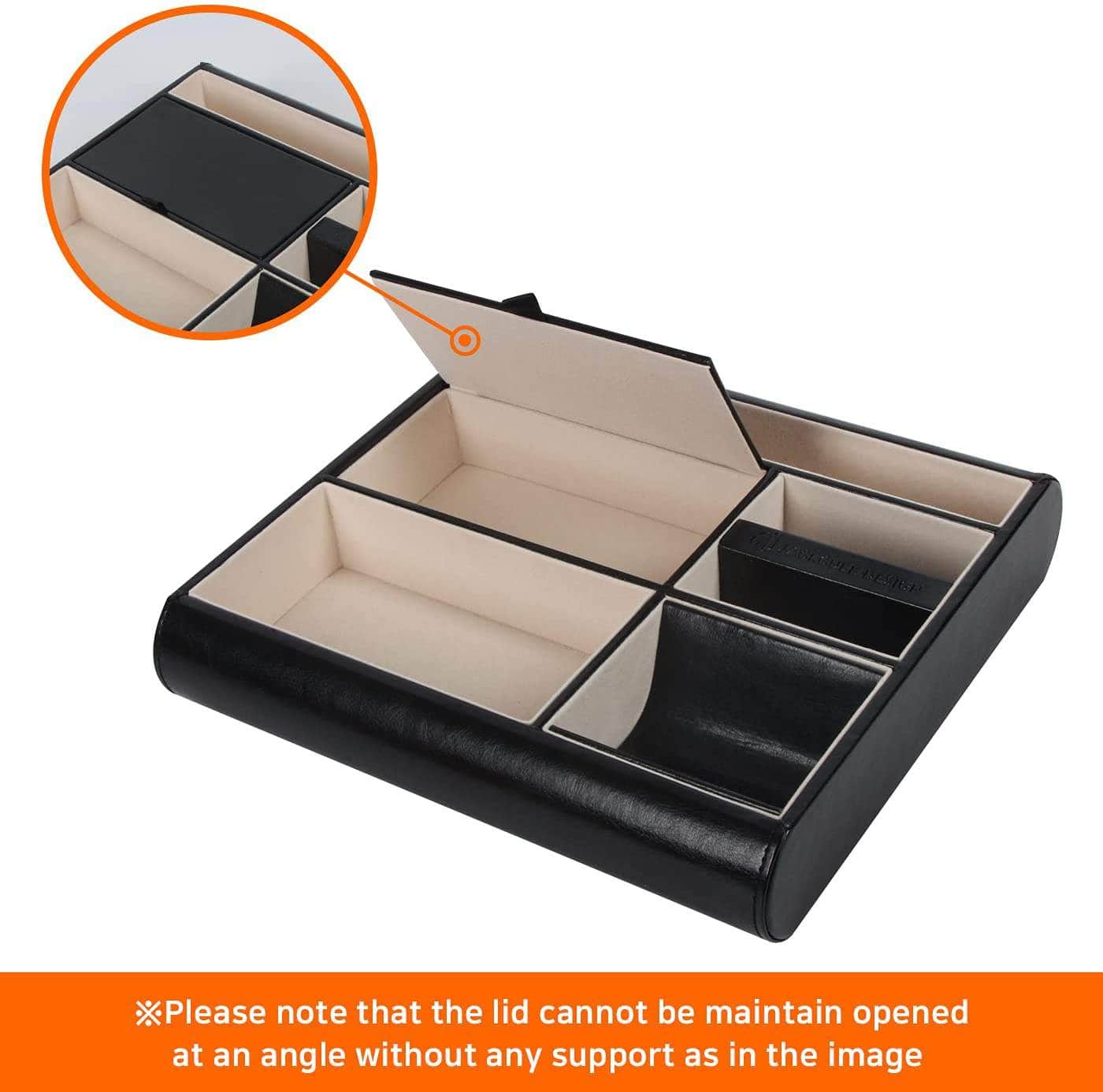 Valet Tray Leather Multi Catch Storage Box
