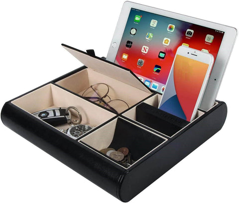 Valet Tray Leather Multi Catch Storage Box