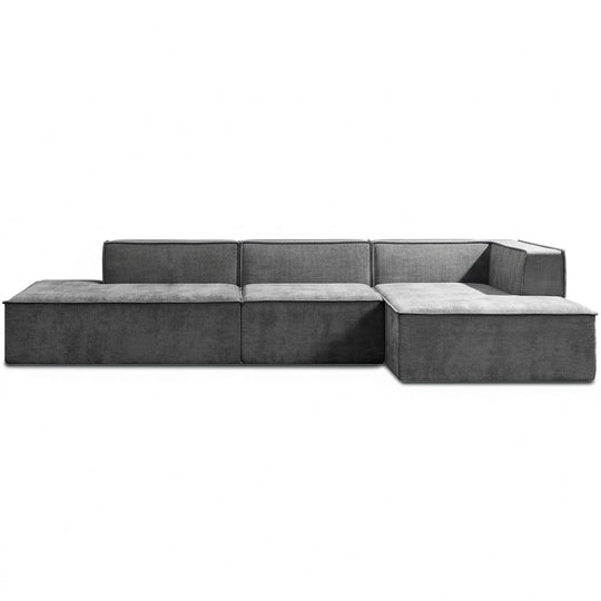 3-Seater Modular Sofa Set Dark Grey Modern Furniture