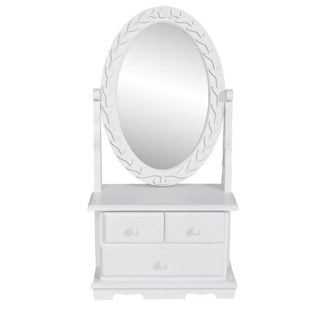 Vanity Makeup Table with Oval Swing Mirror MDF | Afterpay | Zip | Laybuy