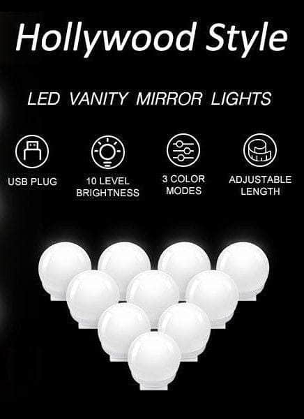 Vanity Style LED Makeup Lights Mirror with 3 Color Modes Lights Bulbs