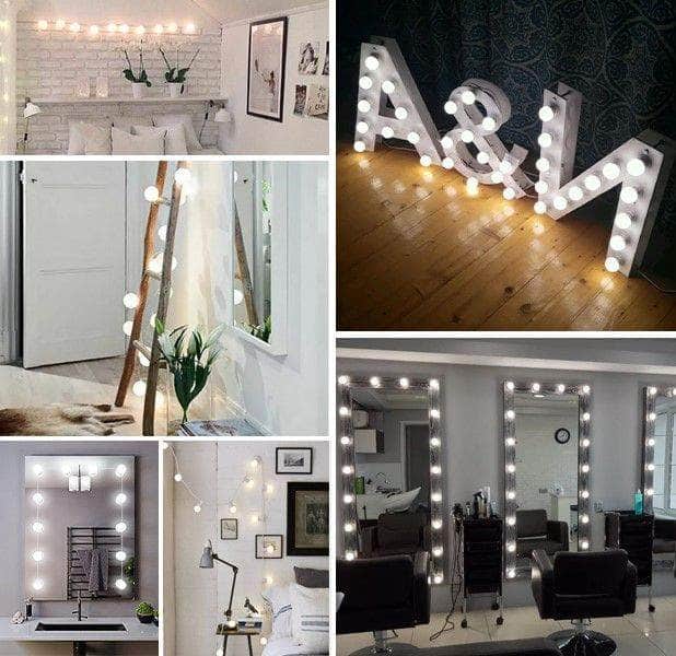 Vanity Style LED Makeup Lights Mirror with 3 Color Modes Lights Bulbs