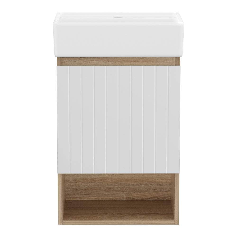 Vanity Unit 445mm Basin Bathroom Cabinet Storage Wall Hung Sink White