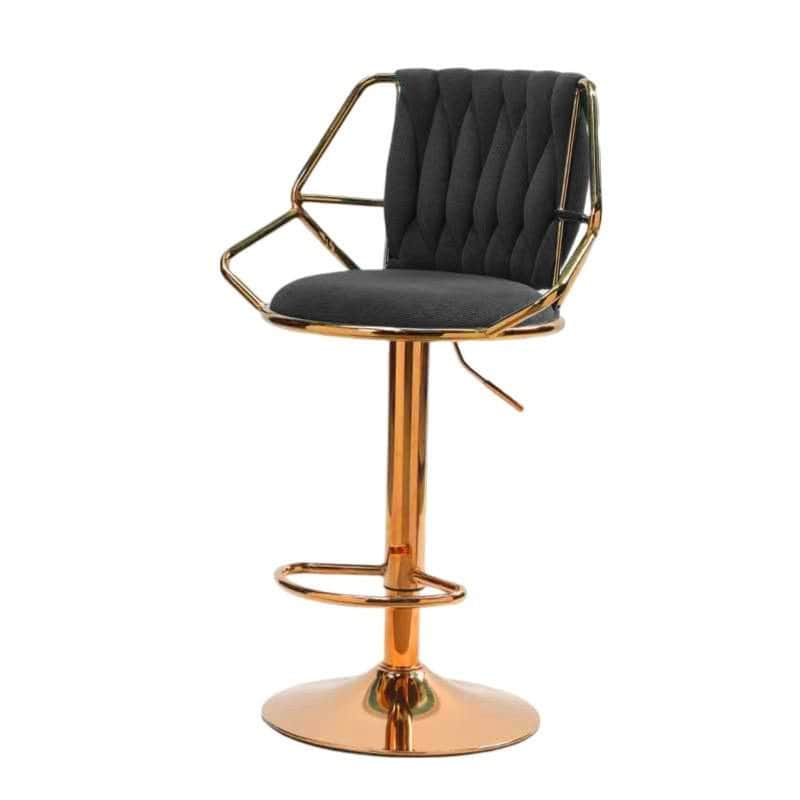 Velvet Bar Stools - Gold Base, Padded & Elegant (Set of 2)