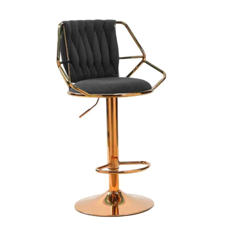 Velvet Bar Stools - Gold Base, Padded & Elegant (Set of 2)