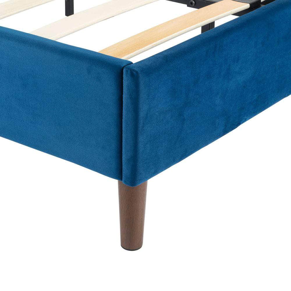 Velvet Blue Bed Frame  Double