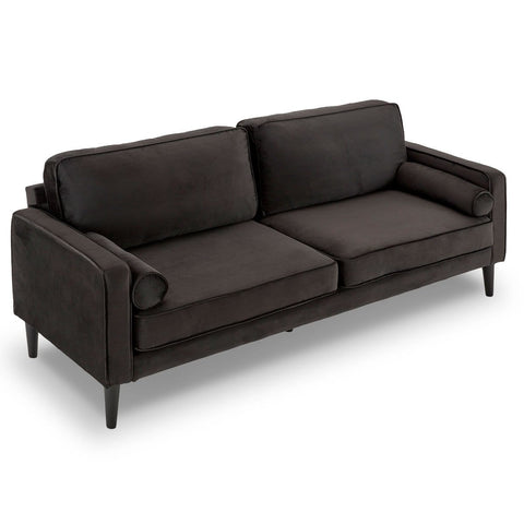 Velvet Sofa Bed Couch Furniture Lounge Suite - Black