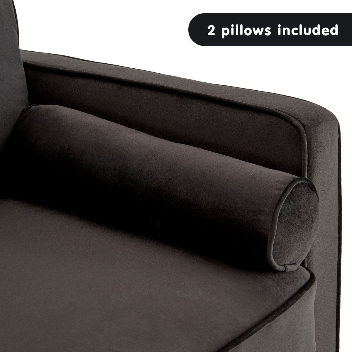 Velvet Sofa Bed Couch Furniture Lounge Suite - Black