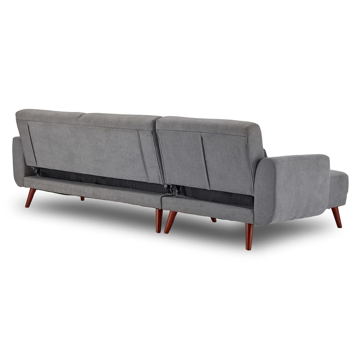 Velvet Sofa Bed Couch Lounge Chaise Cushions Light Grey