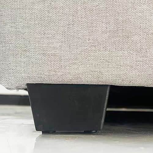 Veronica Bed Frame King Size Winged Grey Linen Fabric Seam Grid