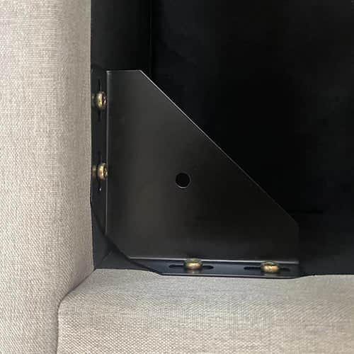 Veronica Bed Frame King Size Winged Grey Linen Fabric Seam Grid