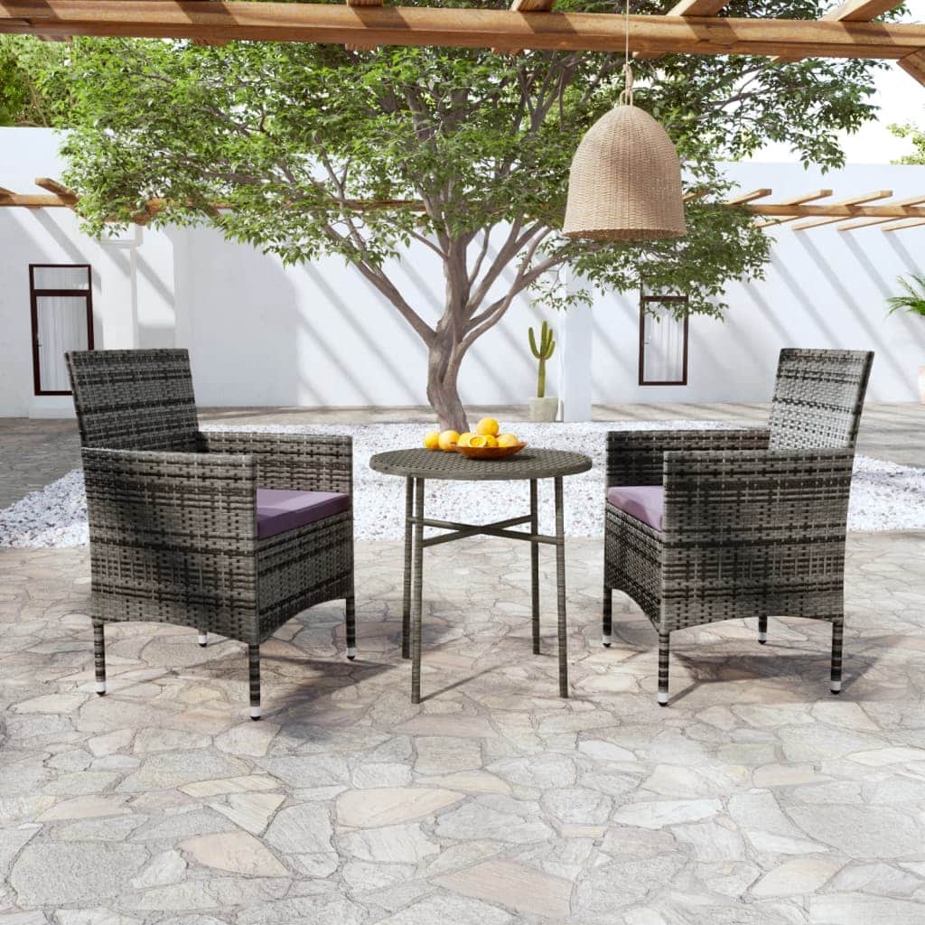 Versatile 3 Piece Garden Dining Set Indoor Outdoor Use Garden Leisure