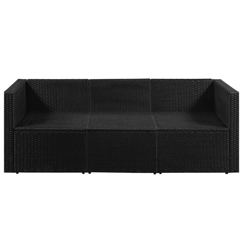 Versatile 3 Seater Garden Sofa Black Outdoor Retreat Urban Style