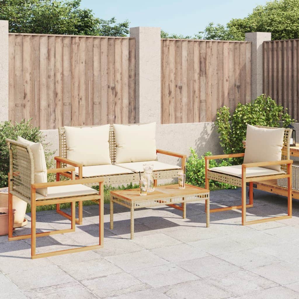 Versatile 4 Piece Garden Lounge Set Daily Living Essential Essentials