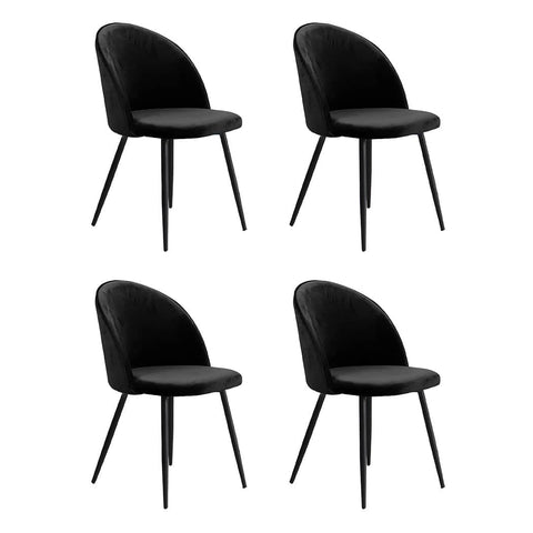 Versatile 4x Dining Chairs Kitchen Cafe Black  Wood Finish Classic
