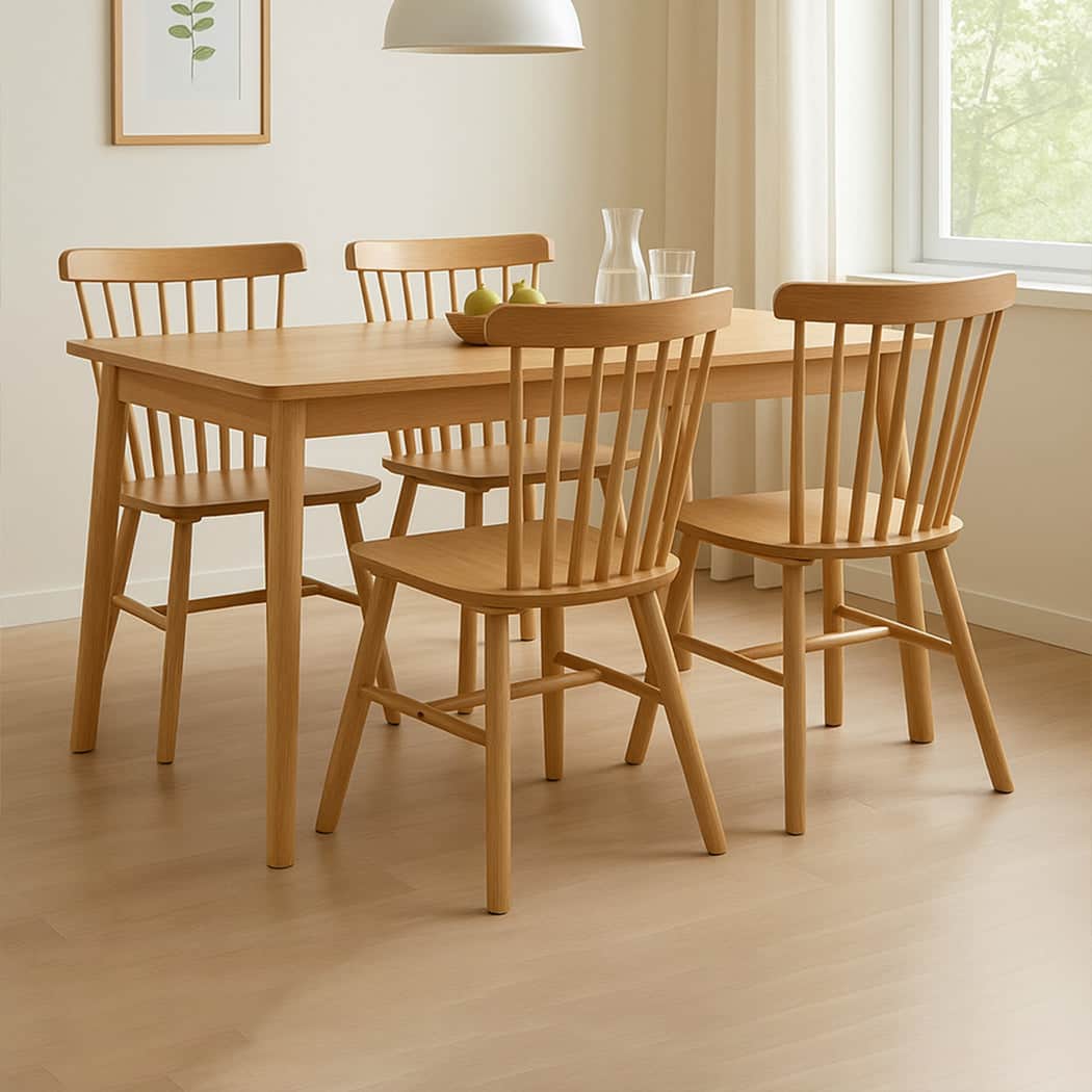 Versatile 4x Dining Chairs Kitchen Windor Oak  Soft Cushion