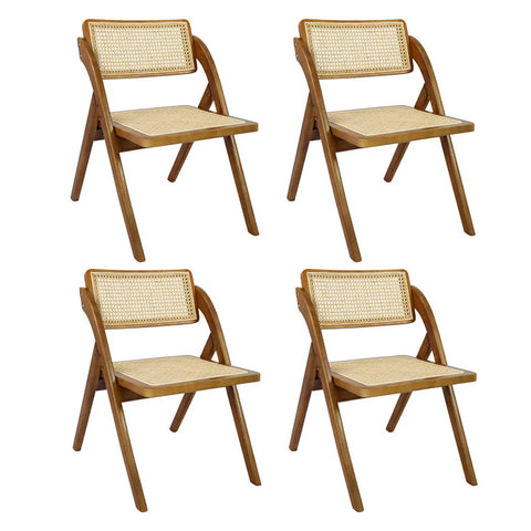 Versatile 4X Foldable Rattan Dining Chairs  Adjustable Height