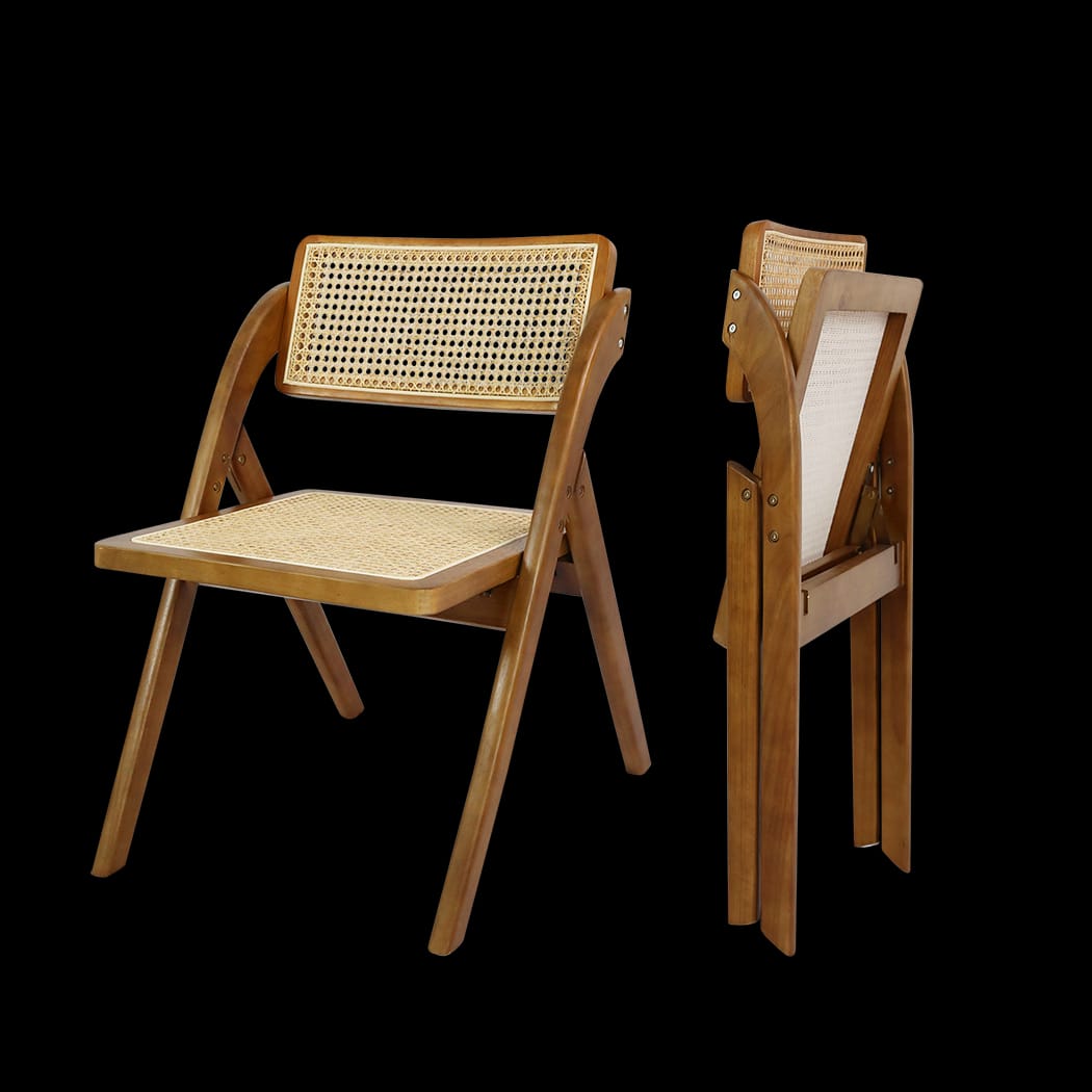 Versatile 4X Foldable Rattan Dining Chairs  Adjustable Height - id15&16