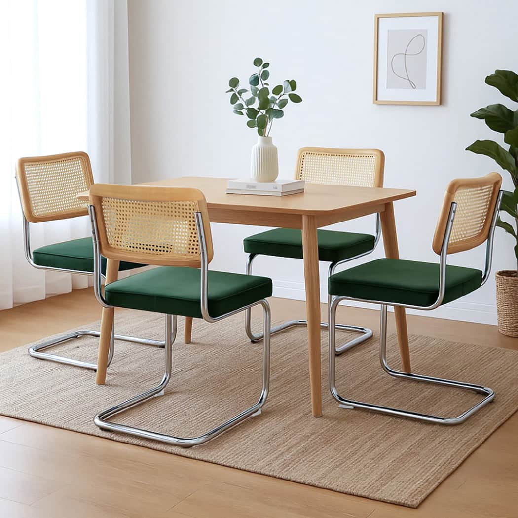 Versatile 4xRattan Chair Dining Chairs  Soft Cushion Classic