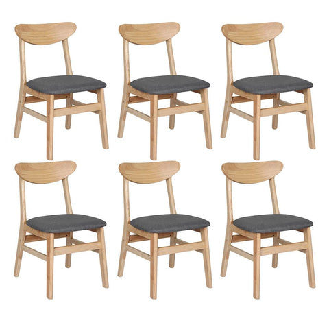 Versatile 6xDining Chairs Kitchen Chair Nature  Durable Frame