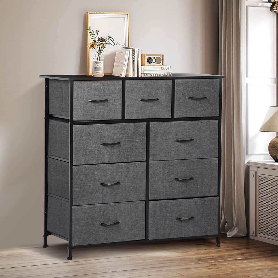 Versatile 9 Chest of Drawers Storage Cabinet  Foldable Function