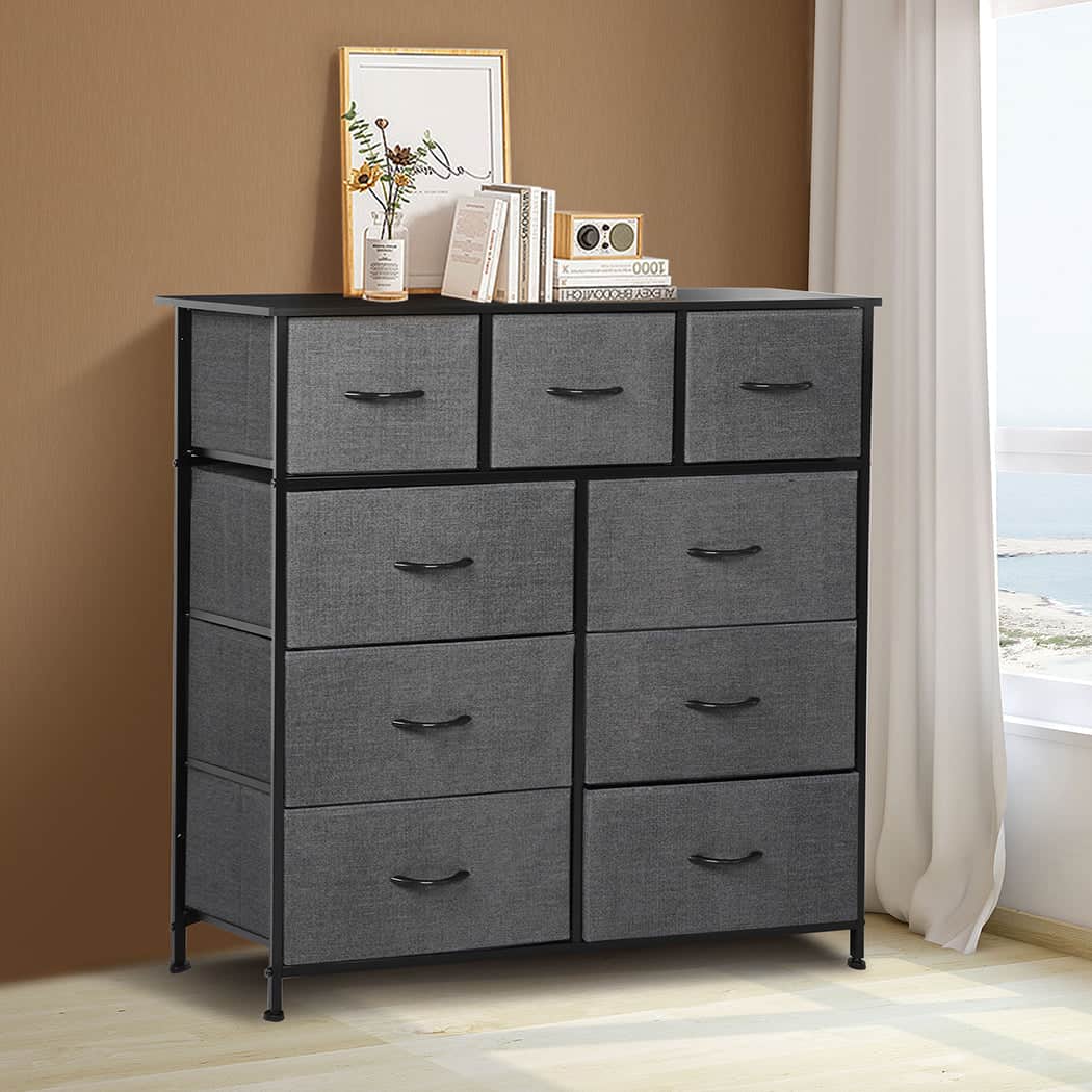 Versatile 9 Chest of Drawers Storage Cabinet  Foldable Function