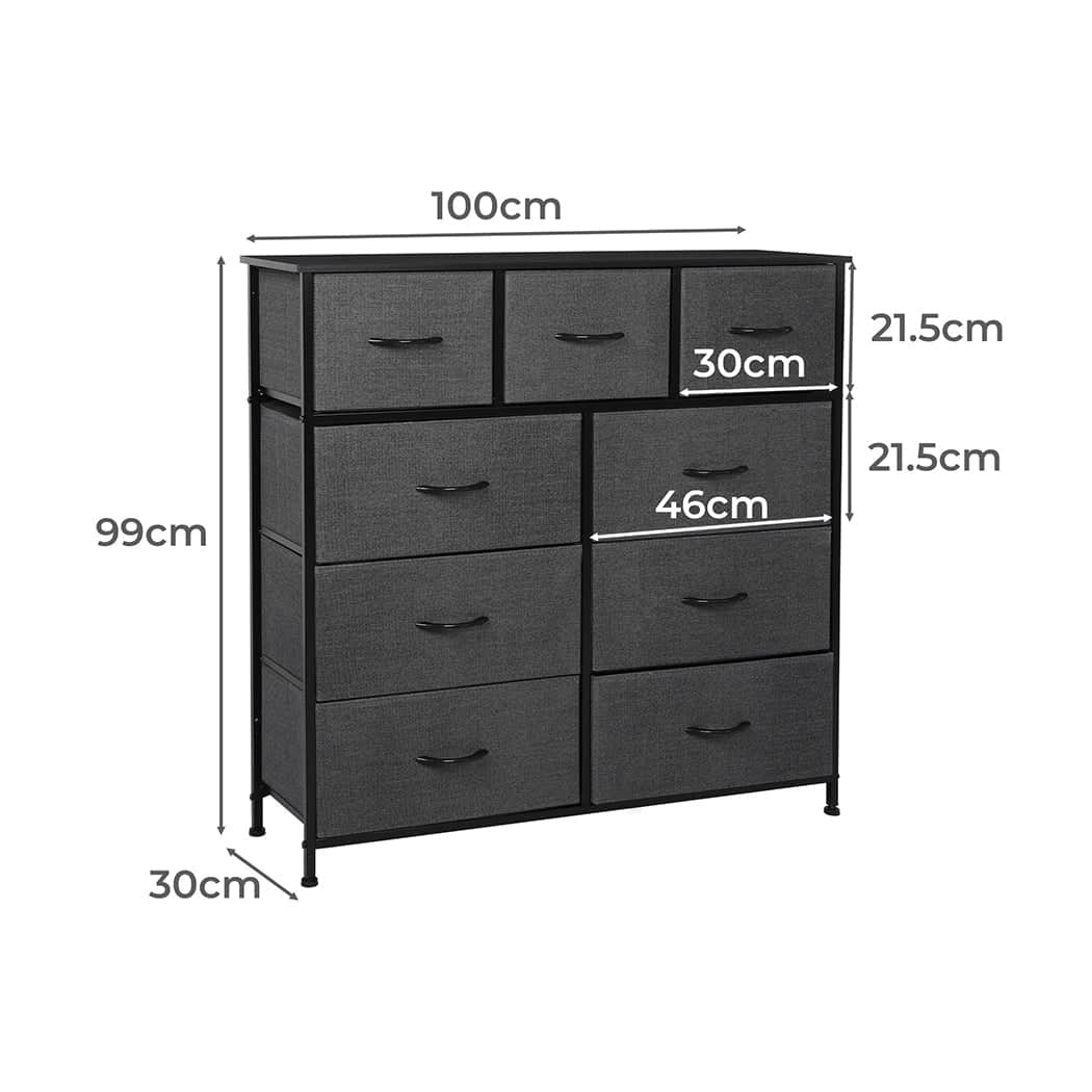 Versatile 9 Chest of Drawers Storage Cabinet  Foldable Function
