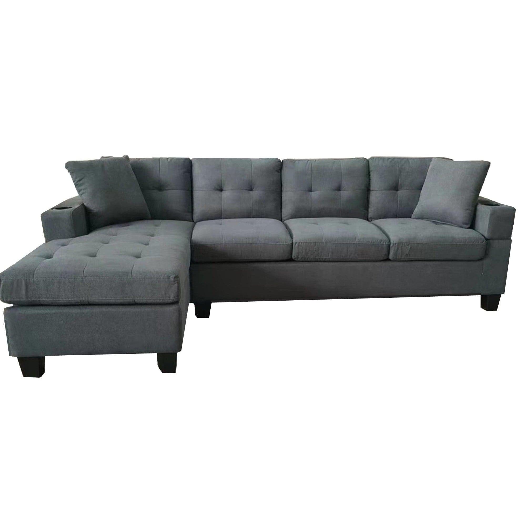 Versatile and Stylish Reversible Sofa Couch Suite - Dark | 4 Seater Modular Corner Sectional Set