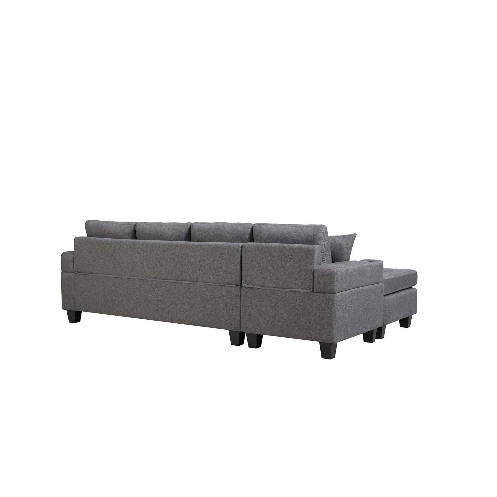 Versatile and Stylish Reversible Sofa Couch Suite - Dark | 4 Seater Modular Corner Sectional Set