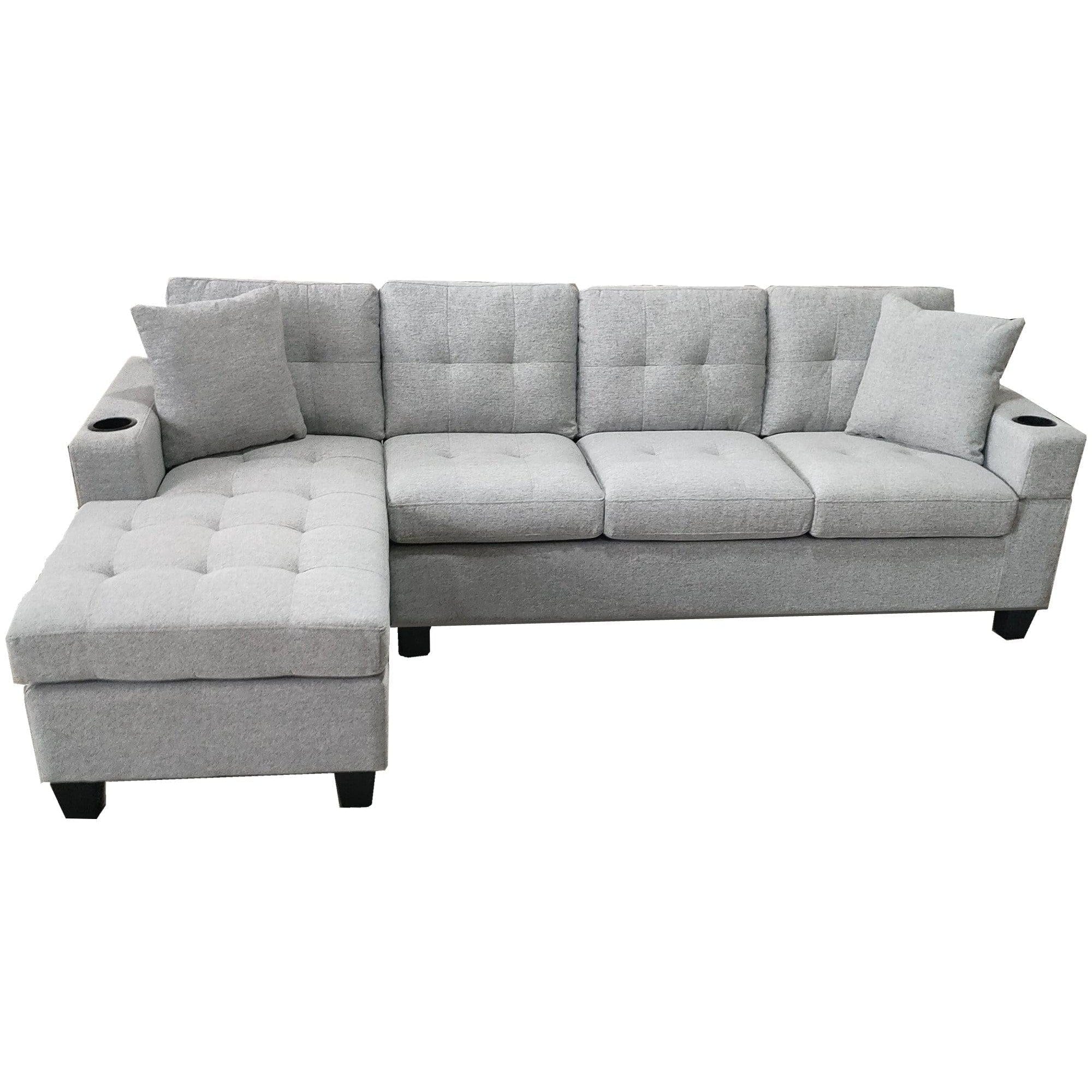 Versatile and Stylish Reversible Sofa Couch Suite - Light | 4 Seater Modular Corner Sectional Set