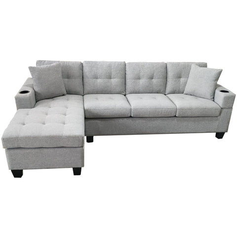 Versatile and Stylish Reversible Sofa Couch Suite - Light | 4 Seater Modular Corner Sectional Set