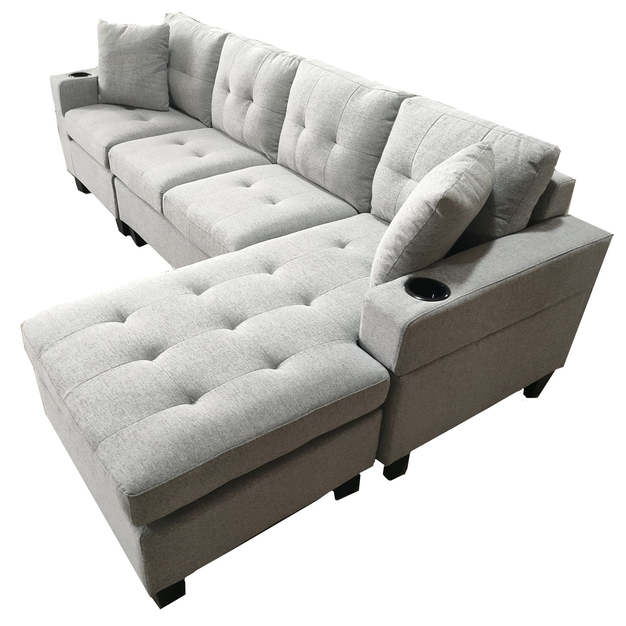 Versatile and Stylish Reversible Sofa Couch Suite - Light | 4 Seater Modular Corner Sectional Set