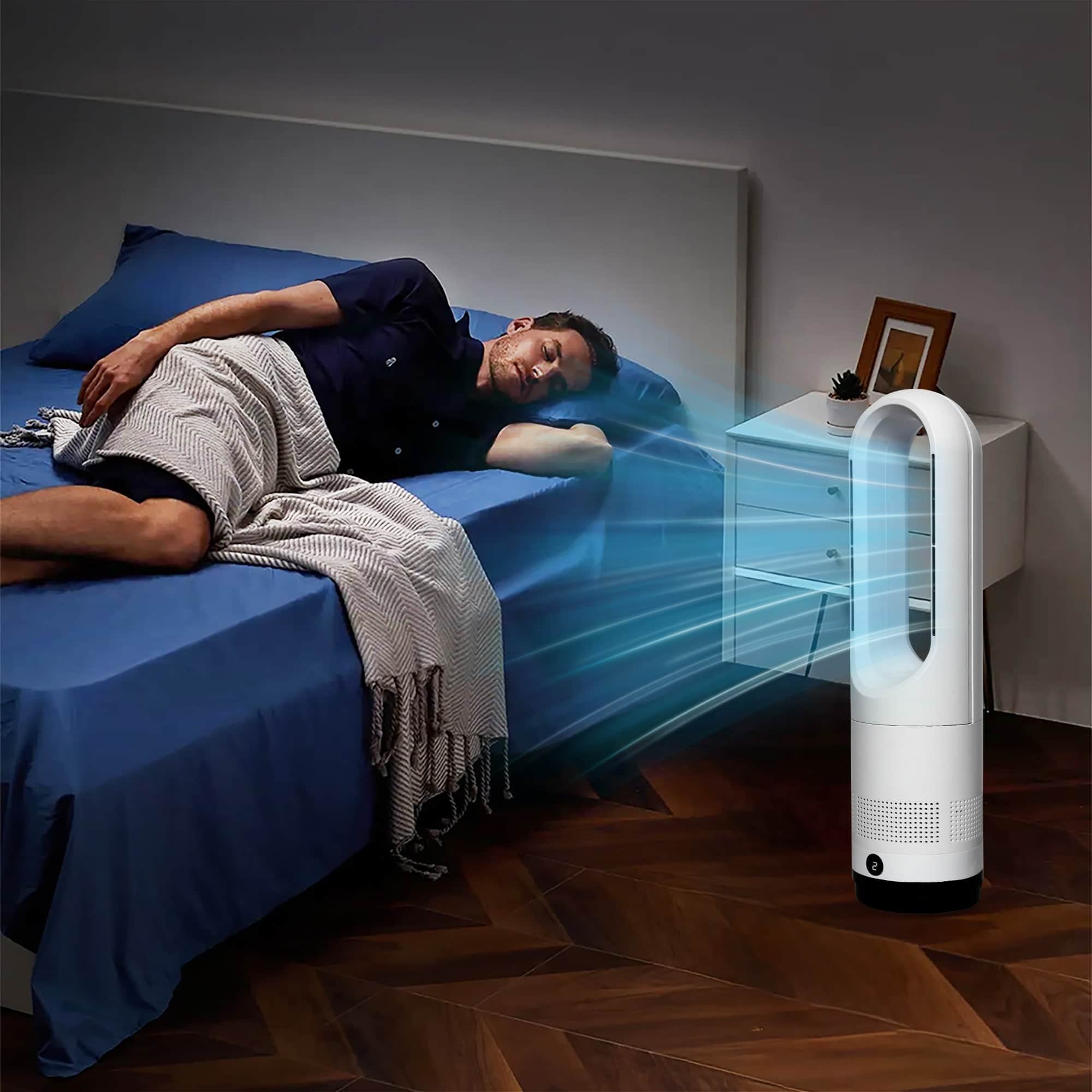 Versatile Bladeless Tower Fan 2 In 1 Cooler & Heater Fan  Premium