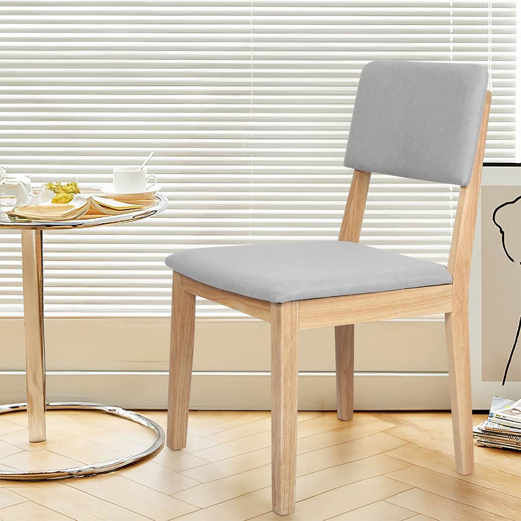 Versatile Dining Chairs 4 Upholstered Kitchen Chair  Wood Finish