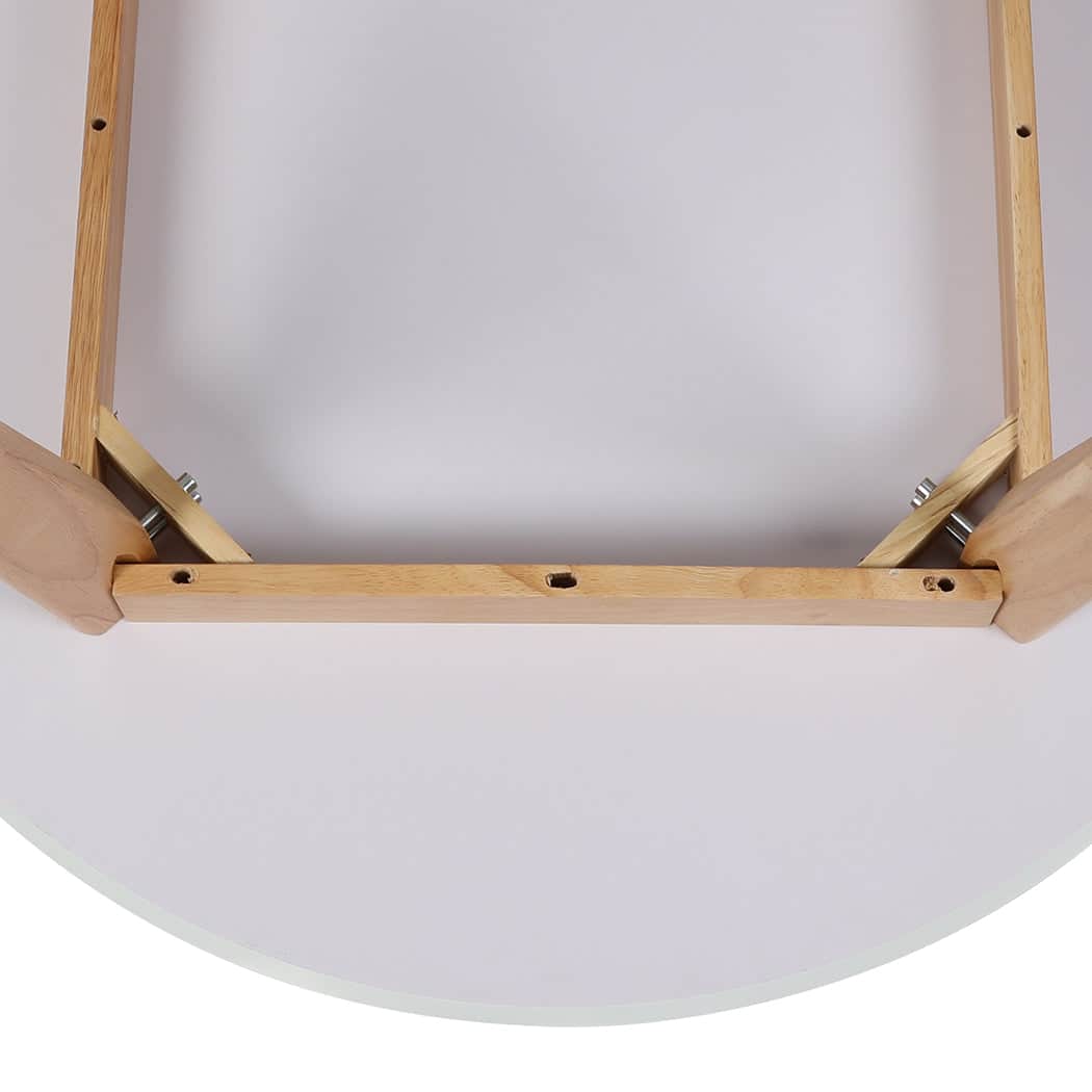 Versatile Dining Table Round Rubberwood Base 120cm White 120 CM