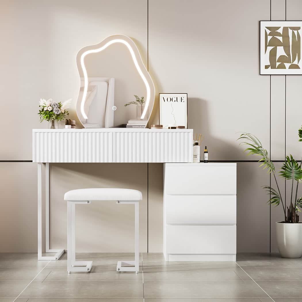 Versatile Dressing Table Stool Set with Mirror Led  Premium Quality
